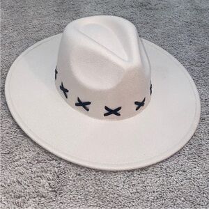 Cream cowboy hat with Black Accents